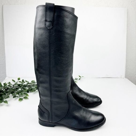 Madewell 1937 Archive Leather Tall Boots Riding Classic Black Style E0279 size 9